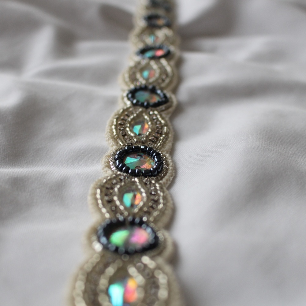 NWT Ivory Beaded Belt